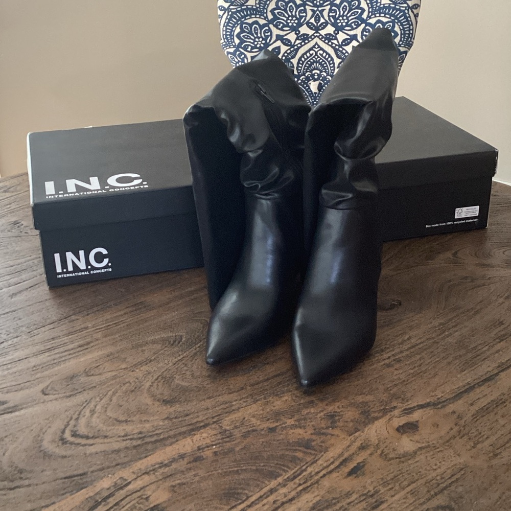 INC International Concepts Black Slouchy Boots